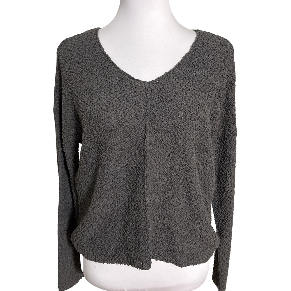 Jolt Charcoal V Neck Knit Sweater